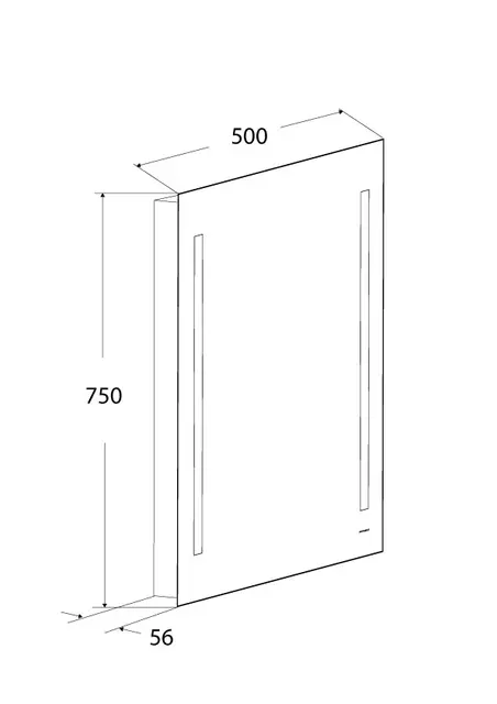 Speil IDA 50 50x75cm led-lys stikk 