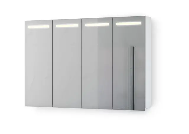 Speilskap IDA 120 120x80x15cm led-lys stikk hvit matt lakk 