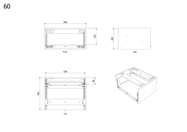 Sideskap trend MIE DEMI 60 60x46x29cm plomme lakk 