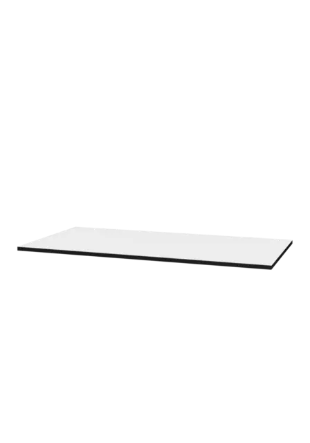 Benkeplate tosidig HPL 100 100x46cm hvit matt og blank 