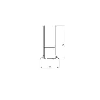 Utfellingsprofil dusjd&#248;r MATS +25mm 195cm s&#248;lv